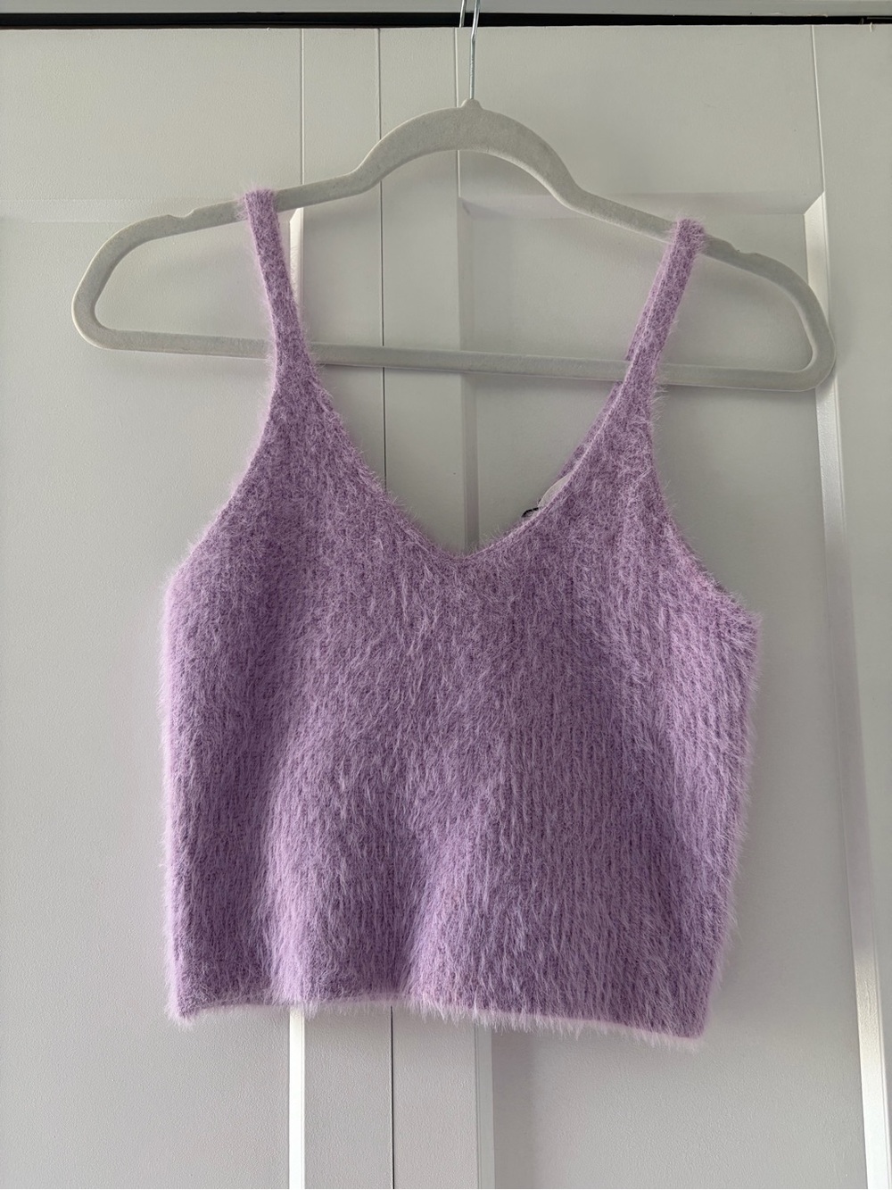 Mustard Seed Lavender Fuzzy V-Neck Camisole